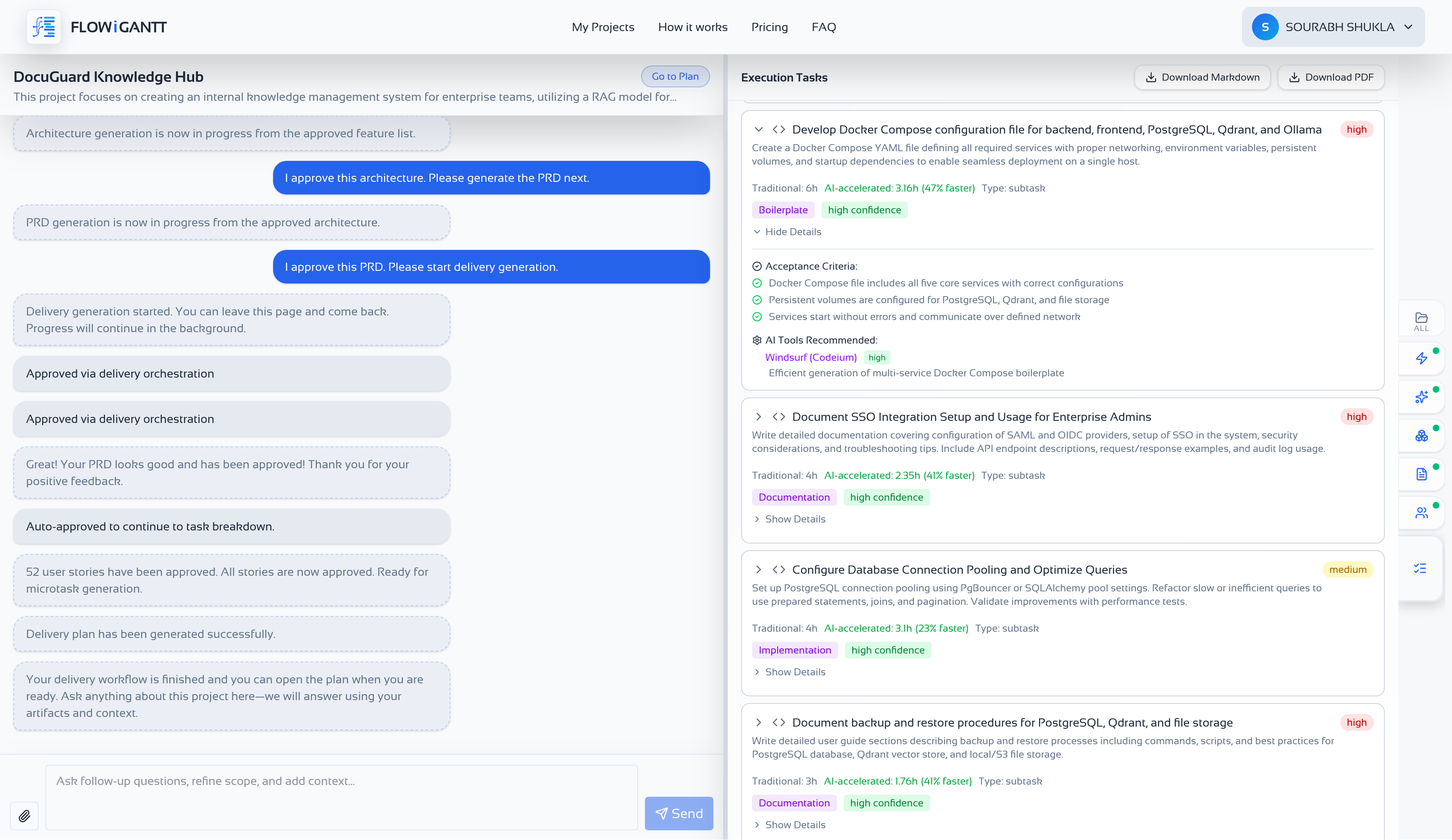 Task breakdown reflecting architecture decisions